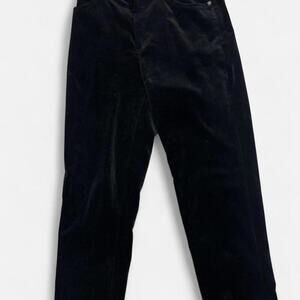 VINTAGE Lauren Ralph Lauren Women Black Velvet Jeans, Size: 8P